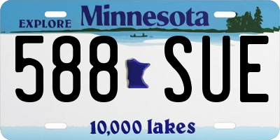 MN license plate 588SUE