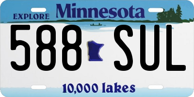 MN license plate 588SUL