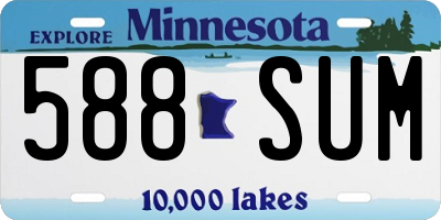 MN license plate 588SUM