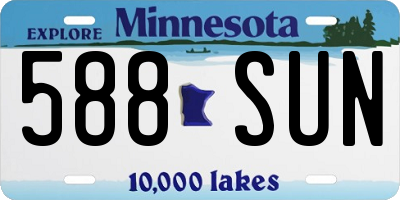 MN license plate 588SUN