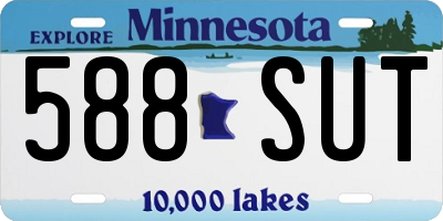 MN license plate 588SUT
