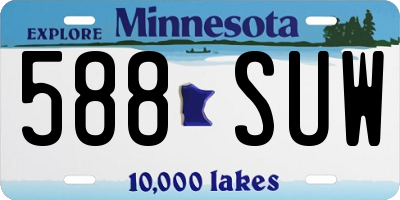 MN license plate 588SUW