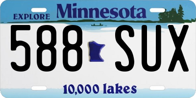 MN license plate 588SUX