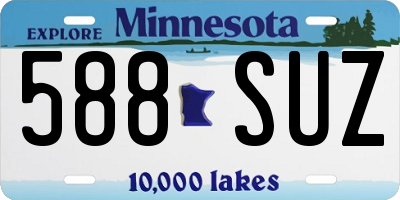 MN license plate 588SUZ
