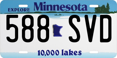 MN license plate 588SVD