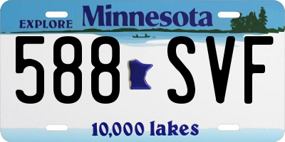 MN license plate 588SVF