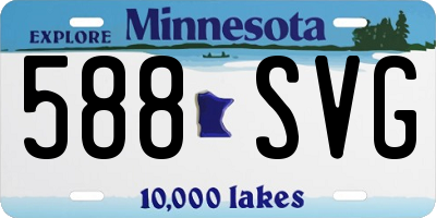MN license plate 588SVG