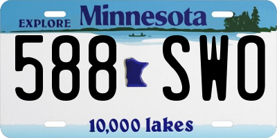 MN license plate 588SWO