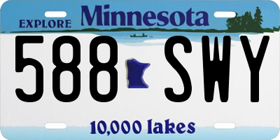 MN license plate 588SWY