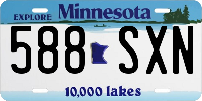 MN license plate 588SXN