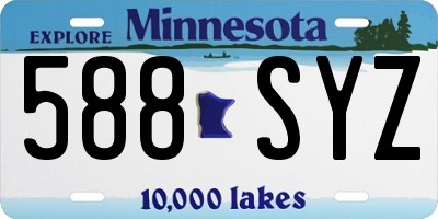 MN license plate 588SYZ