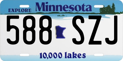 MN license plate 588SZJ