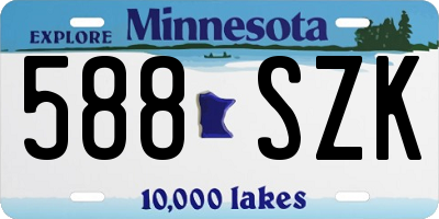 MN license plate 588SZK
