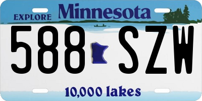 MN license plate 588SZW