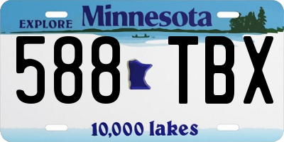 MN license plate 588TBX