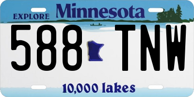 MN license plate 588TNW