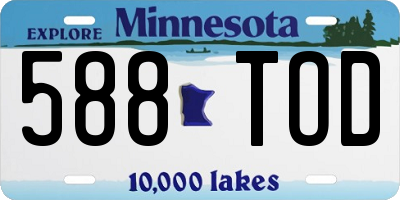 MN license plate 588TOD