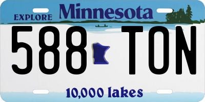MN license plate 588TON