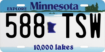 MN license plate 588TSW
