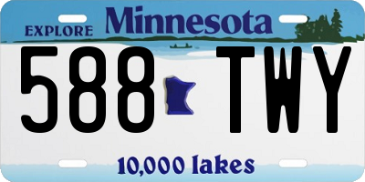 MN license plate 588TWY