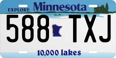 MN license plate 588TXJ