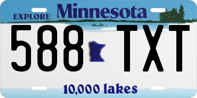 MN license plate 588TXT