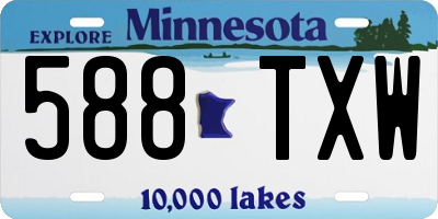 MN license plate 588TXW