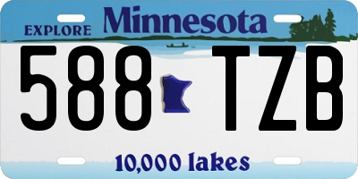 MN license plate 588TZB