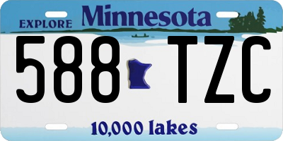 MN license plate 588TZC