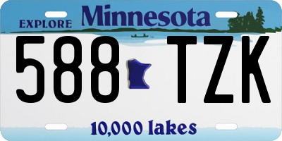 MN license plate 588TZK