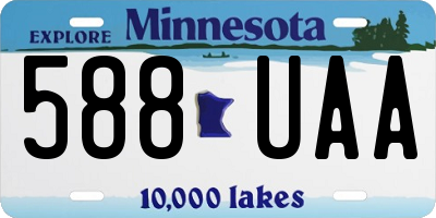 MN license plate 588UAA