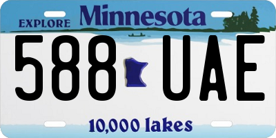 MN license plate 588UAE