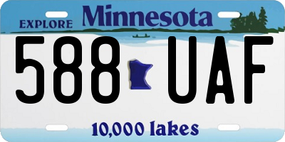 MN license plate 588UAF