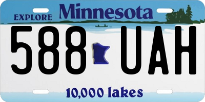 MN license plate 588UAH