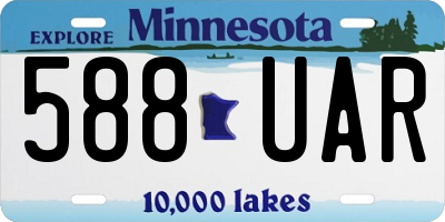 MN license plate 588UAR