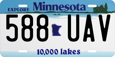 MN license plate 588UAV