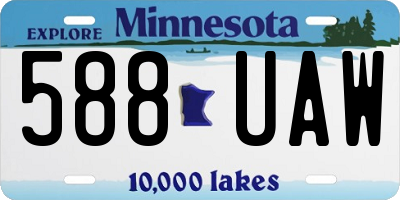 MN license plate 588UAW