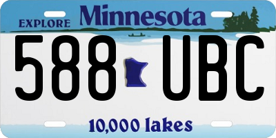 MN license plate 588UBC