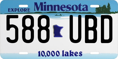 MN license plate 588UBD