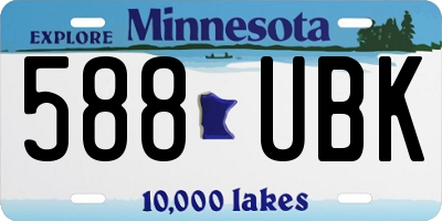 MN license plate 588UBK
