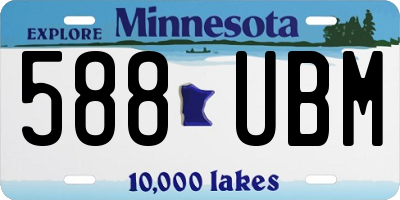 MN license plate 588UBM