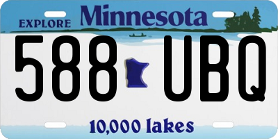 MN license plate 588UBQ