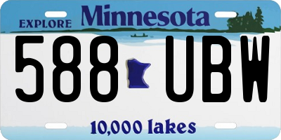 MN license plate 588UBW