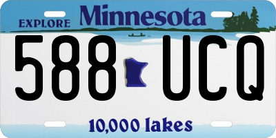 MN license plate 588UCQ