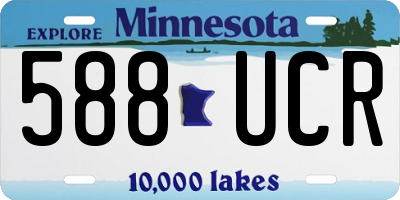 MN license plate 588UCR