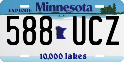 MN license plate 588UCZ