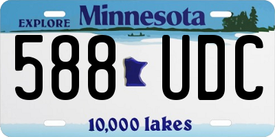 MN license plate 588UDC
