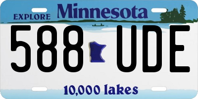 MN license plate 588UDE