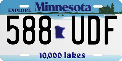 MN license plate 588UDF