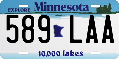 MN license plate 589LAA